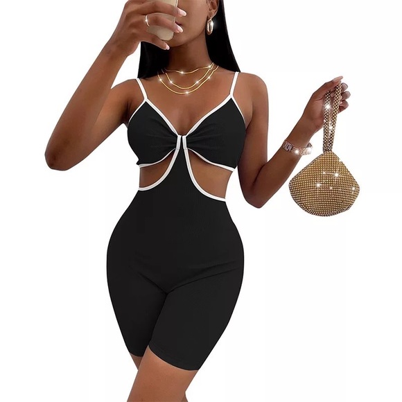 Pants - Black and White Jumpsuit